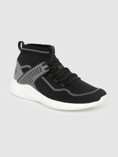 

U.S. Polo Assn. Men Black & Grey Mid-Top Sneakers