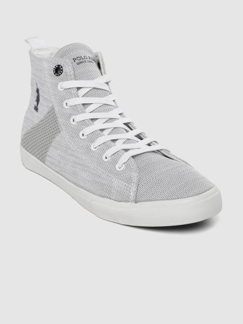 

U.S. Polo Assn. Men Grey Solid Mid-Top Sneakers