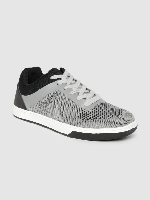 

U.S. Polo Assn. Men Grey & Black Solid Sneakers
