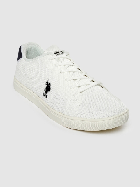 

U.S. Polo Assn. Men White Woven Design Sneakers