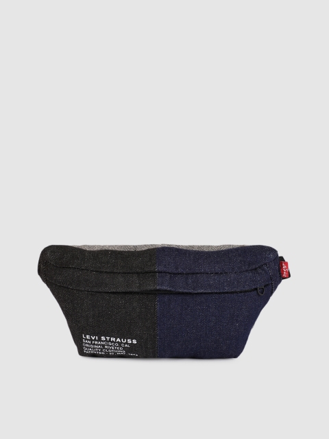 

Levis Unisex Blue & Black Color-block Fanny Pack