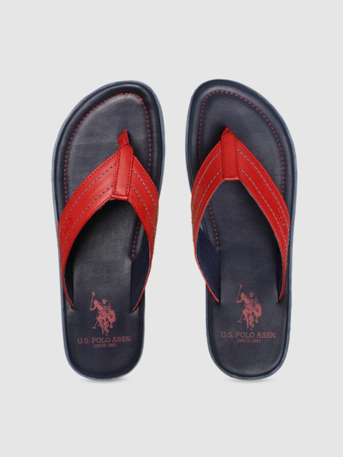 

U.S. Polo Assn. Men Red Solid Thong Flip-Flops