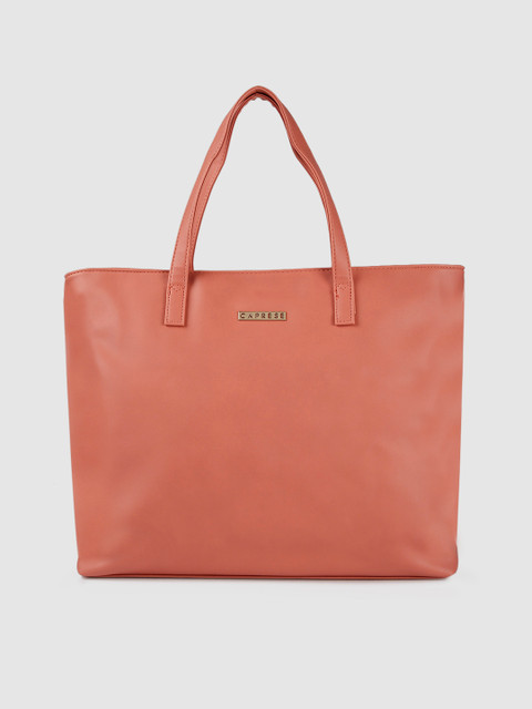 

Caprese Peach-Coloured Solid Handheld Bag