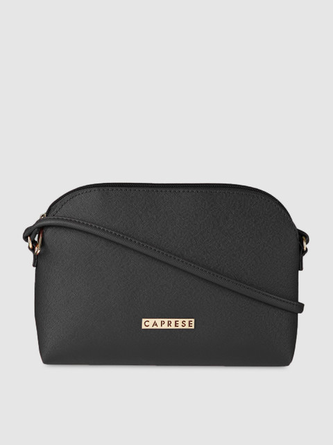 

Caprese Black Solid Sling Bag