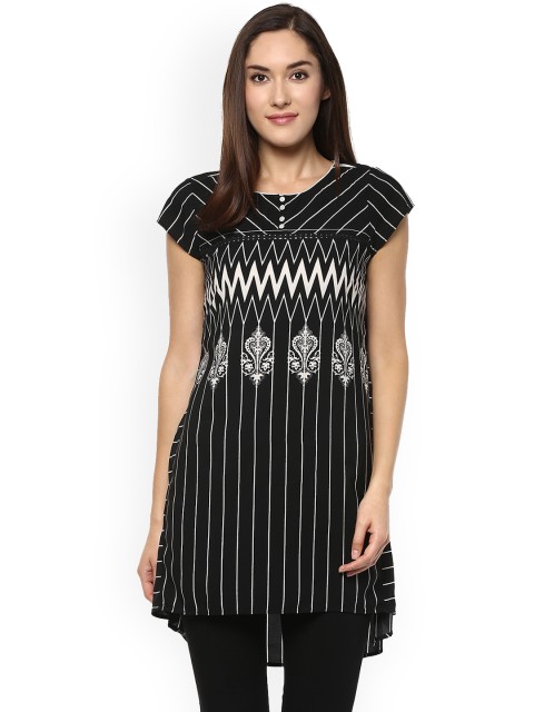 

Fusion Beats Black Printed Tunic