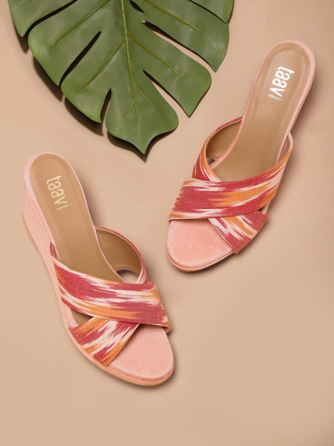 

Taavi Women Pink Printed Ikat Wedges