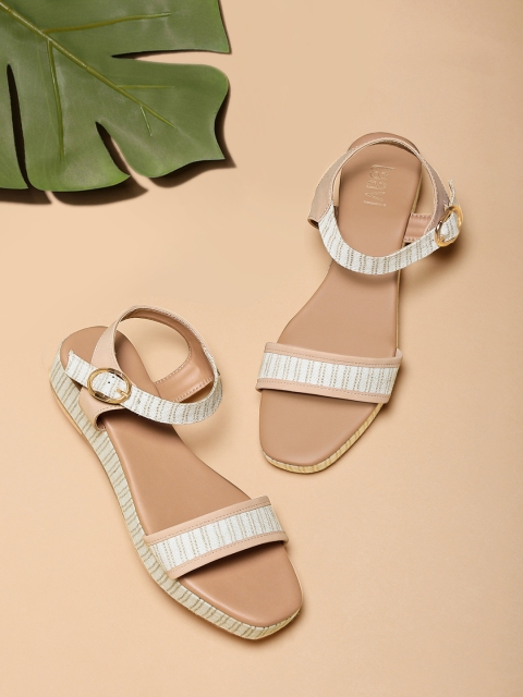 

Taavi Women Off-White Woven Legacy Textured Open Toe Sandals