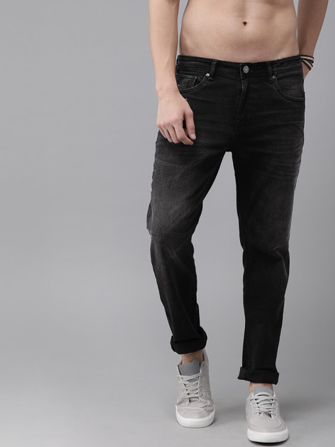 

Roadster Men Black Slim Tapered Fit Mid-Rise Clean Look Stretchable Jeans