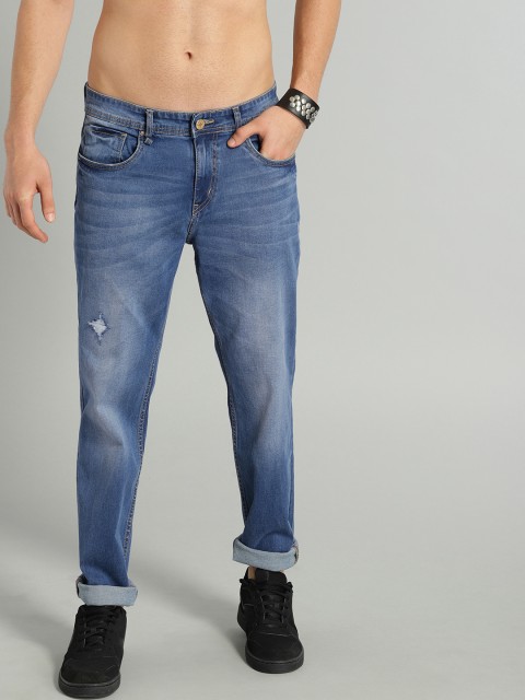

Roadster Men Blue Slim Tapered Fit Mid-Rise Low Distress Stretchable Jeans