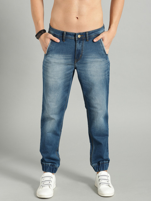 

Roadster Men Blue Ankle Slim Fit Mid-Rise Clean Look Stretchable Jogger Jeans