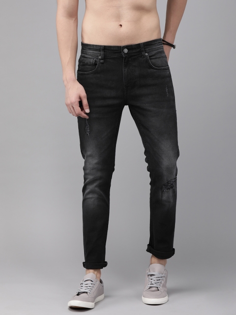 

Roadster Men Black Skinny Fit Mid-Rise Mildly Distressed Stretchable Jeans