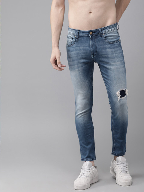 

Roadster Men Blue Skinny Fit Mid-Rise Highly Distressed Stretchable Jeans