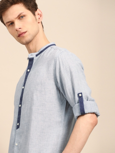 

ether Men Grey Regular Fit Solid Casual Shirt