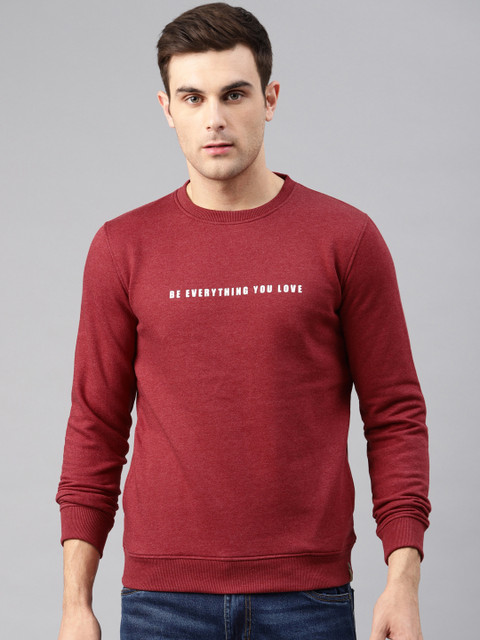

Peter England Men Maroon Solid Sweatshirt