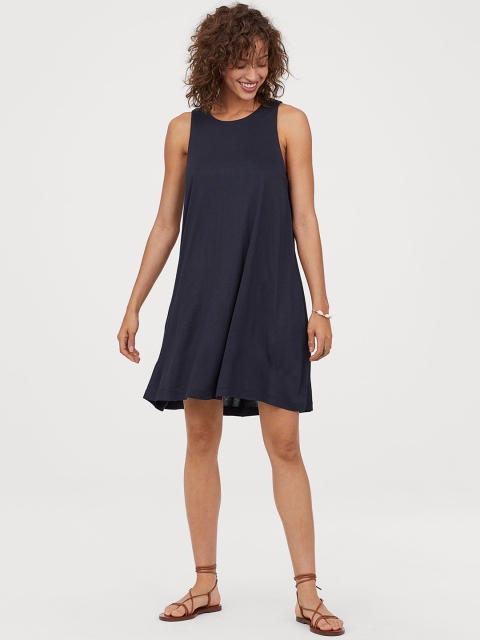 

H&M Women Black Solid A-line Dress