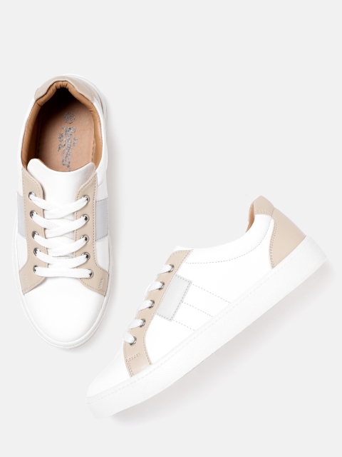 

Roadster Women White & Beige Colourblocked Sneakers