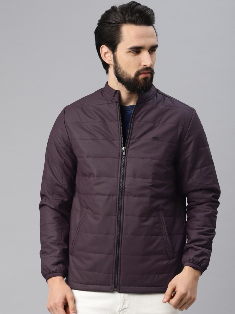 

Peter England Men Purple Solid Open Front Jacket