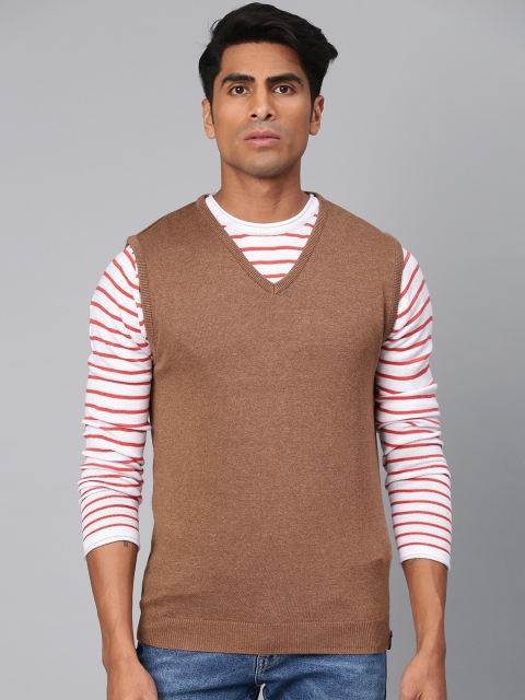 

Peter England Men Brown Solid Sweater