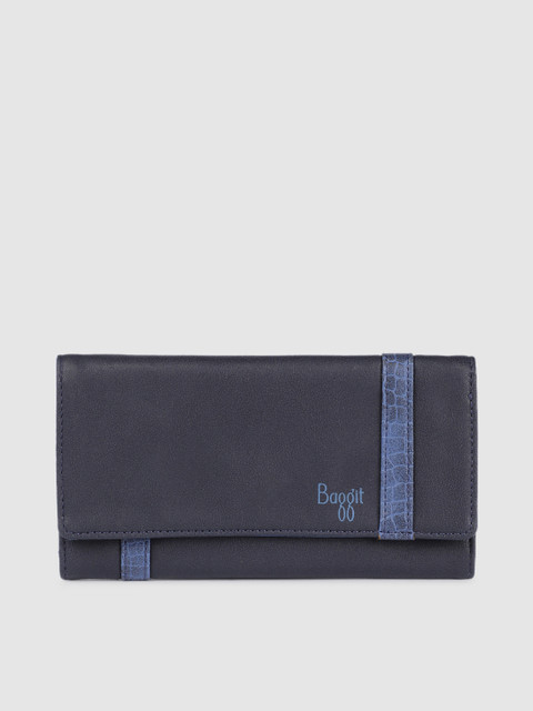 

Baggit Women Blue Solid Three Fold Wallet