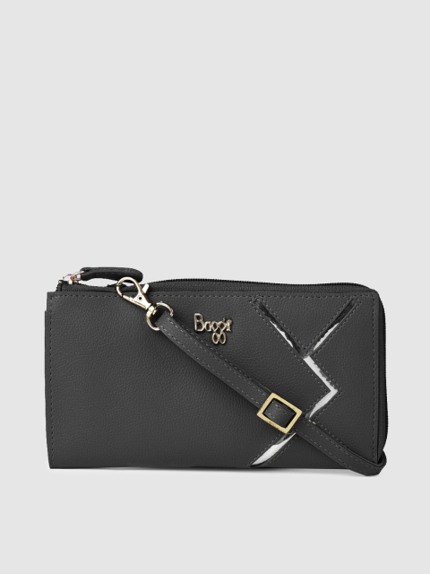 

Baggit Women Black Solid Zip Around Wallet