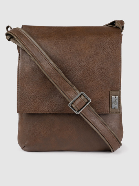 

Baggit Men Brown Solid Messenger Bag