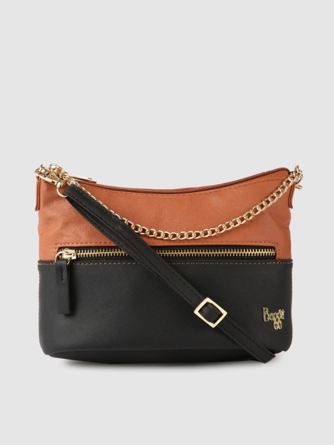 

Baggit Tan Brown & Black Colourblocked Sling Bag