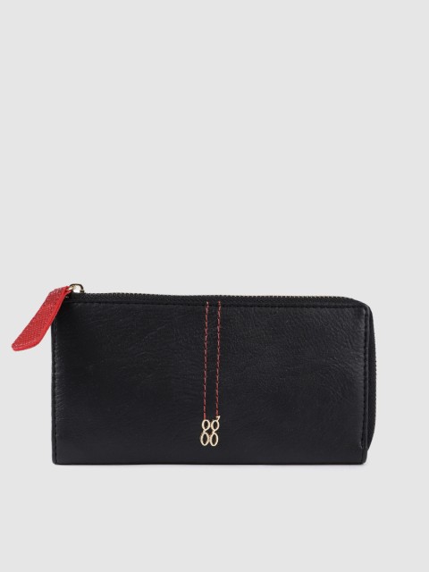 

Baggit Women Black Solid Zip Around Wallet