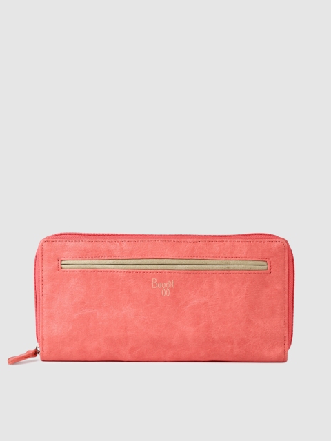 

Baggit Women Pink Solid Zip Around Wallet