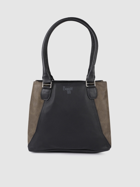 

Baggit Black & Taupe Colourblocked Shoulder Bag