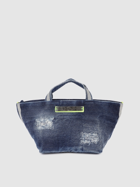 

Baggit Blue Textured Denim Handheld Bag