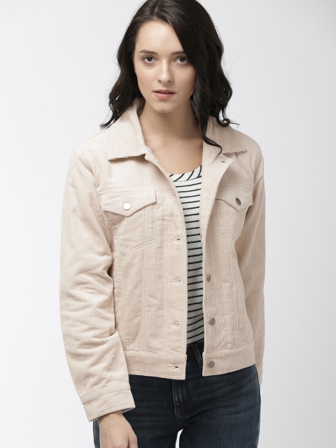 

FOREVER 21 Women Beige Solid Tailored Jacket
