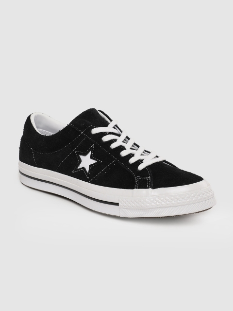 

Converse Vintage Suede One Star Black Leather Sneakers