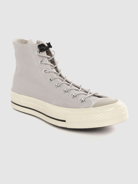 

Converse Unisex Grey Solid Mid-Top Sneakers