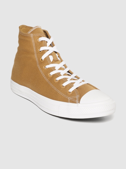 

Converse Unisex Brown Solid Canvas Mid-Top Sneakers