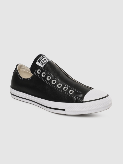 

Converse Basic Leather Chuck Taylor All Star Slip Black Leather Slip-On Sneakers