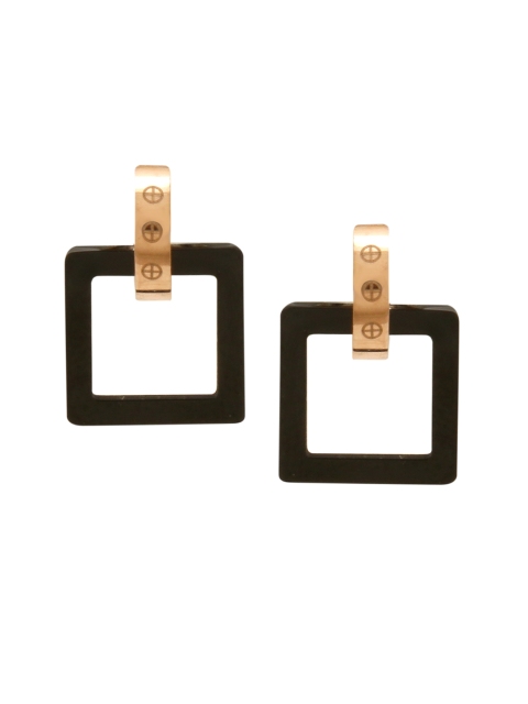 

E2O Gold-Plated & Black Square Studs