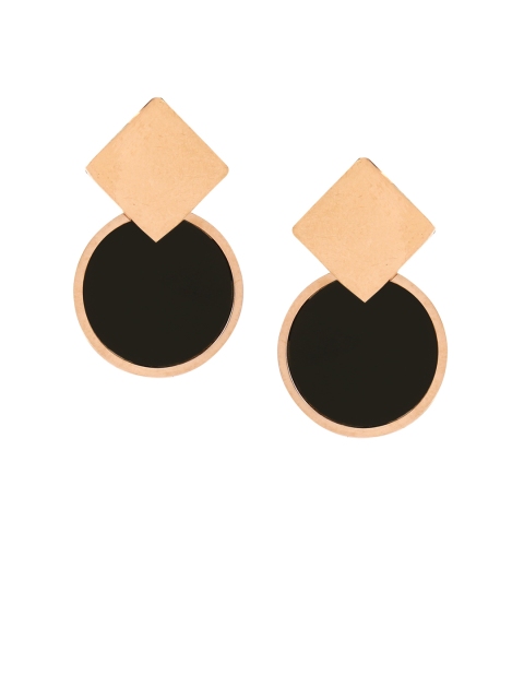 

E2O Gold-Plated Black Geometric Drop Earrings