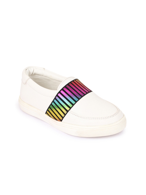 

Bruno Manetti Women White Slip-On Sneakers