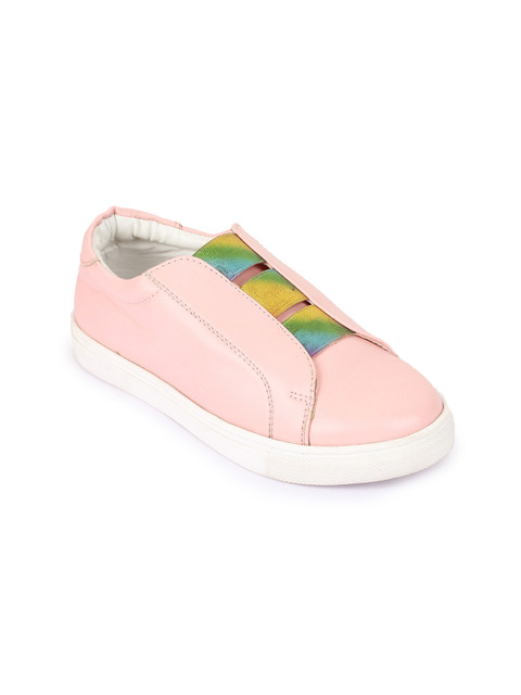 

Bruno Manetti Women Pink Slip-On Sneakers