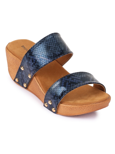 

Bruno Manetti Women Blue Textured Sandals