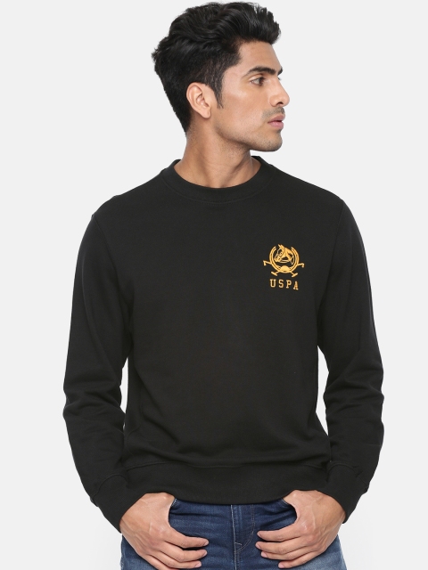 

U.S. Polo Assn. Denim Co. Men Black Solid Pullover Sweatshirt