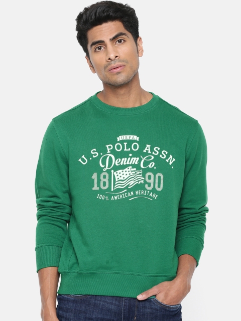 

U.S. Polo Assn. Men Green Printed Pullover Sweatshirt