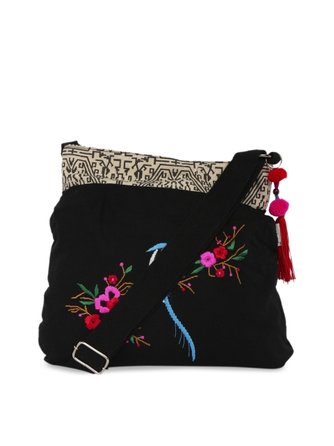 

Pick Pocket Black Self Design Sling Bag