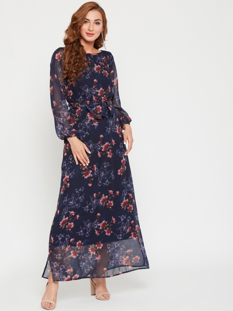 

RARE Women Blue Floral Print Maxi Dress