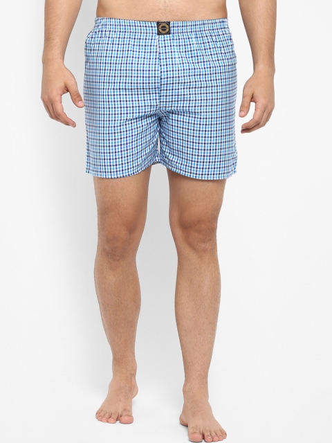 

Joven Men Blue & White Checked Regular-Fit Boxers JB53