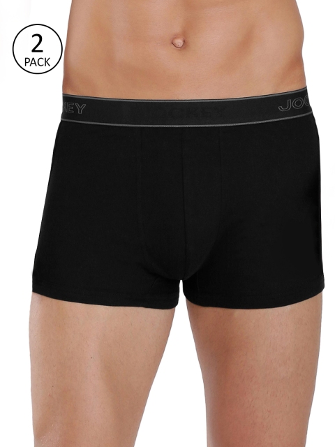

Jockey Men Pack of 2 Black Modern Trunks 1897844-2