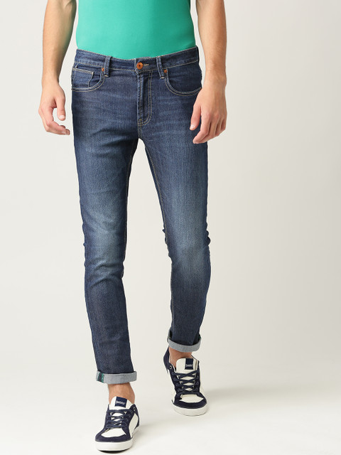 

United Colors of Benetton Men Navy Blue Skinny Fit Mid-Rise Clean Look Stretchable Jeans
