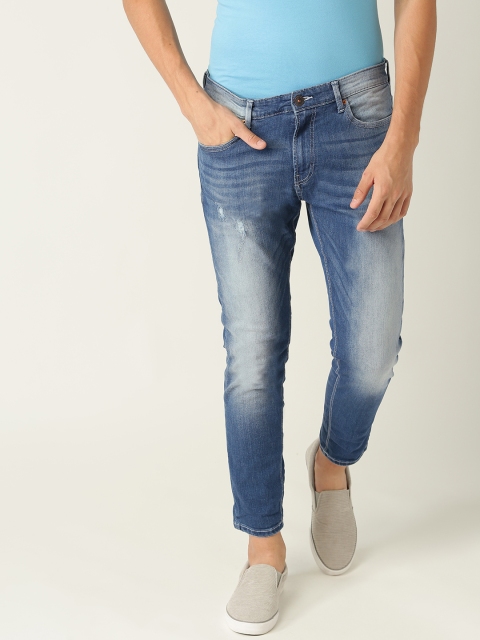 

United Colors of Benetton Men Blue Regular Fit Mid-Rise Stretchable Cropped Jeans