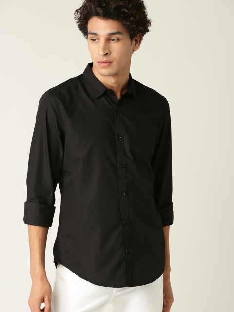 

United Colors of Benetton Men Black Slim Fit Solid Casual Shirt