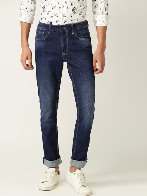 

United Colors of Benetton Men Navy Blue Skinny Fit Mid-Rise Clean Look Stretchable Jeans